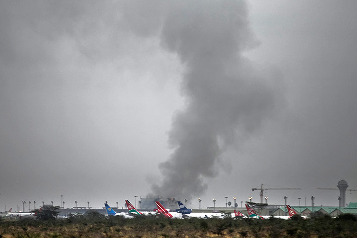 Nairobi airport fire: Nairobi's main airport shut as crews battle fire