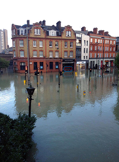 Herne Hill flood: Flooded high street