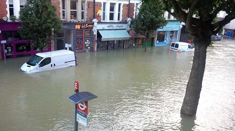 Herne Hill flood: Flooded high street