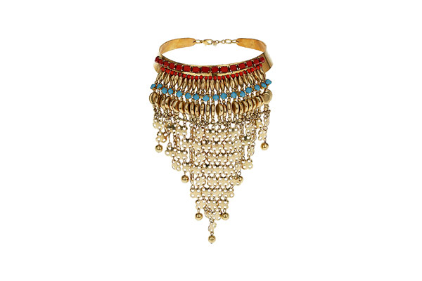 Eid clothes: Eid clothes gold  draped collar necklace by Topshop