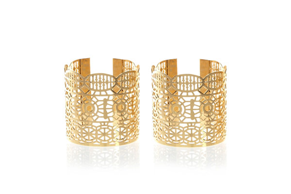 Eid clothes: Eid clothes gold filigree cuffs by River Island