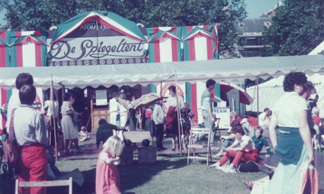 Spiegeltent at the Edinburgh book festival, 1988.