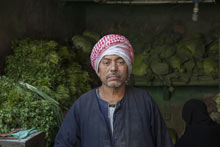 vegetable and herb vendor in the city’s Islamic quarter.
