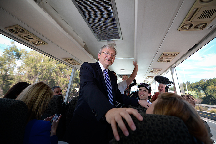 Week 1: Rudd on campaign bus