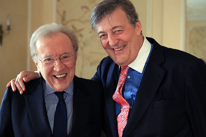 Sir David Frost: David Frost with Stephen Fry for Frost on Sketch Shows, 2013