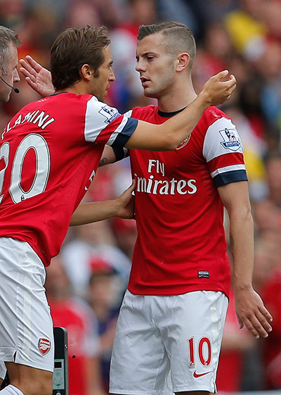 football4: Arsenal's Flamini replaces Wilshere
