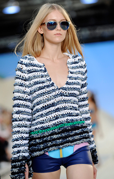 Tommy Hilfiger gallery: A model presents a cable-knit creation