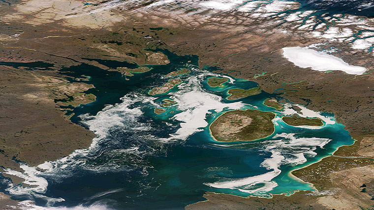 Satellite Eye on Earth: The remnants of sea ice along the Northwestern Passage