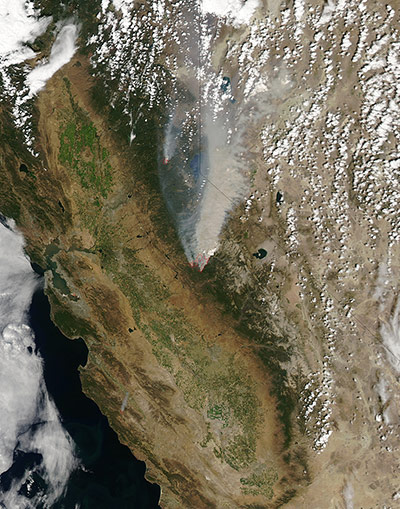 Satellite Eye on Earth: Rim Fire, California