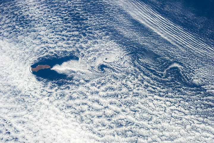 Satellite Eye on Earth: Cloud Swirls and Ripples, Guadalupe Island