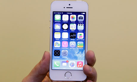 The iPhone 5S at its launch in California on Tuesday