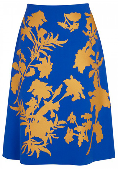 Key trends: Blue floral skirt