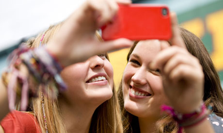 Teenage girls selfie