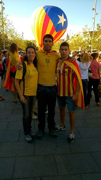National Catalan day: people on catalan way