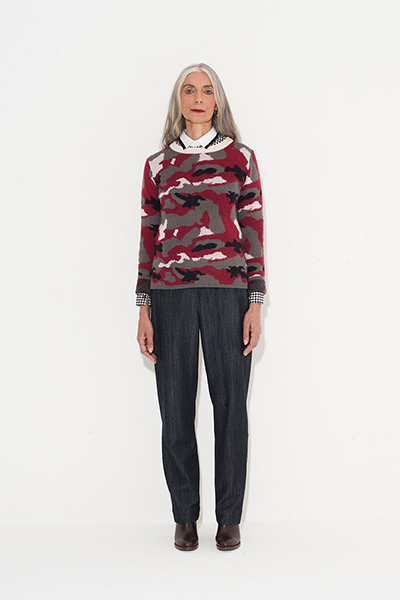 All Ages camouflage: camouflage jumper black trousers boots