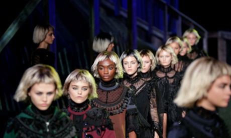 Models walk the runway at the Marc Jacobs show during spring/summer 2014 New York fashion week at Lexington Avenue Armory.