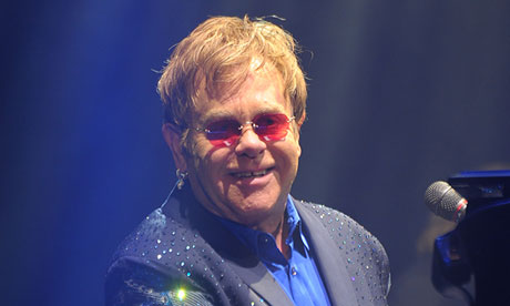 Elton John performing at Bestival.