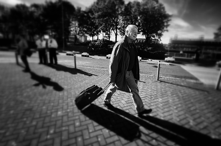 Lib Dem conference:Former leader of the Liberal Democrat party Paddy Ashdown arrives in Glasgow