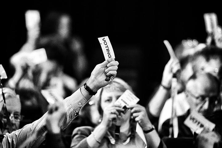 Lib Dem conference: Delegates cast a vote 