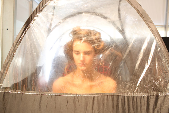 LFW David Levene: Bodypaint booth