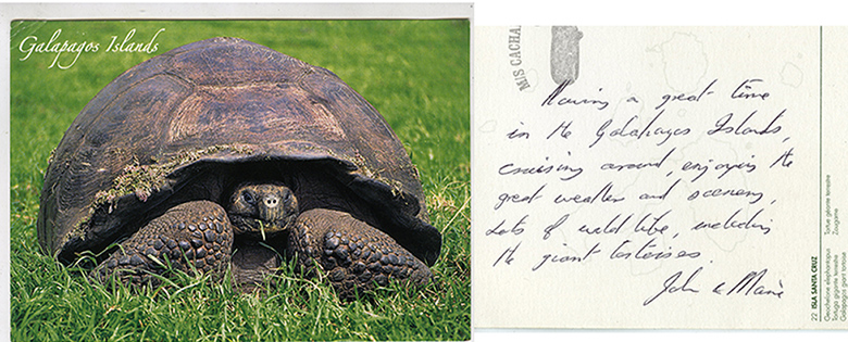 Galapagos postcards : A postcard to Glasgow