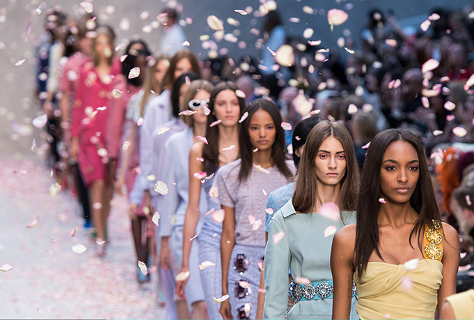Burberry at LFW: Models on the catwalk for burberry at London fashion week