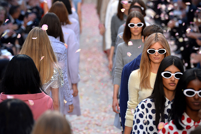 Burberry at LFW: Models on the catwalk for burberry at London fashion week
