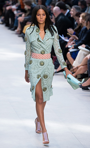 Burberry at LFW: A model on the catwalk for Burberry