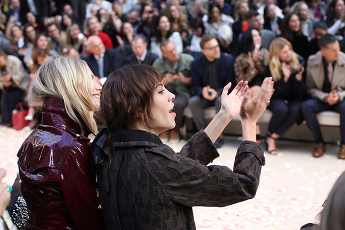 Burberry at LFW: Poppy Delevingne, left and Alexa Chung at Burberry  