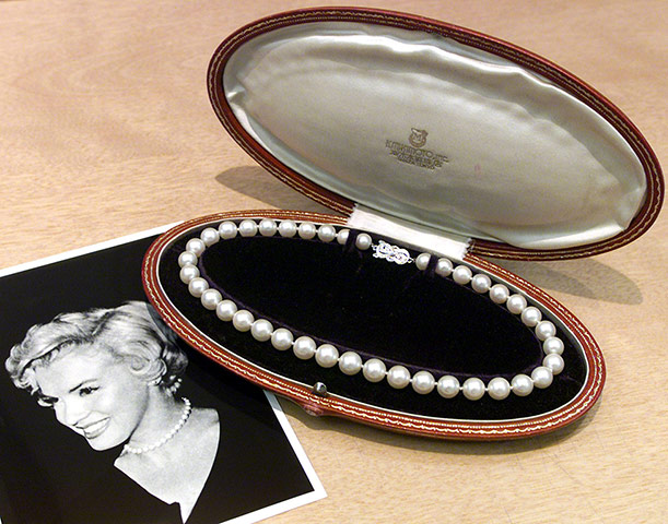 Pearls: A pearl necklace given to Marilyn Monroe by baseball player Joe DiMaggio