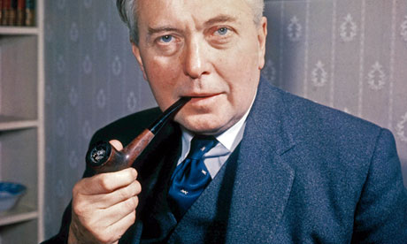 Harold Wilson smoking his trademark pipe in 1963