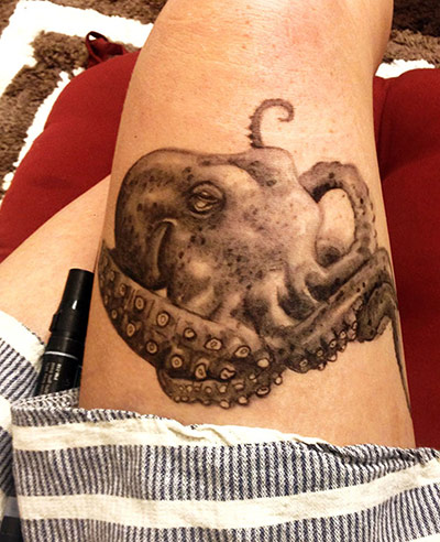 Thigh Doodles: Octopus thigh doodle