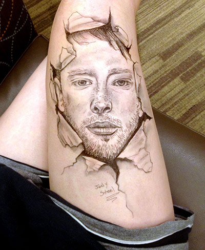 Thigh Doodles: Thom Yorke thigh doodle