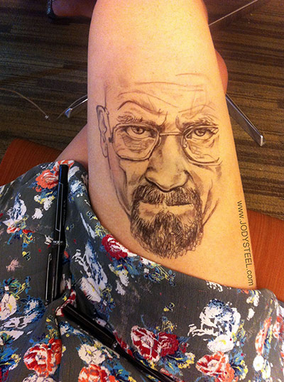 Thigh Doodles: Walter White thigh doodle