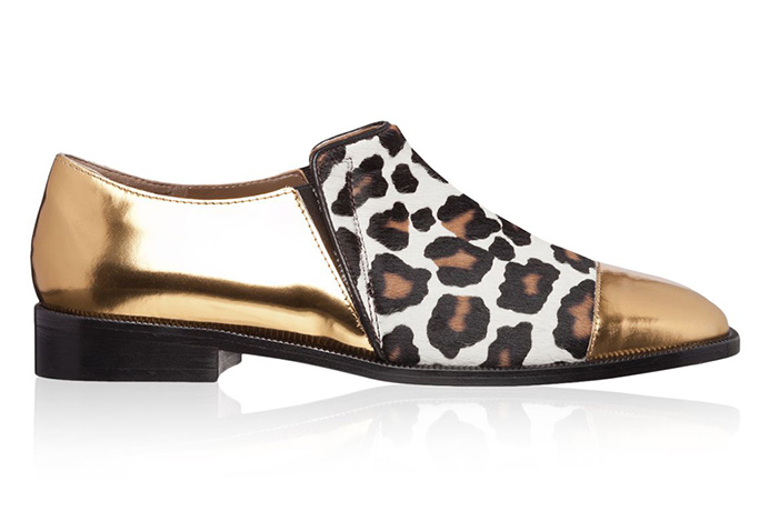 Fancy flats: Fancy flats - gold and leopard flat shoes by Marni
