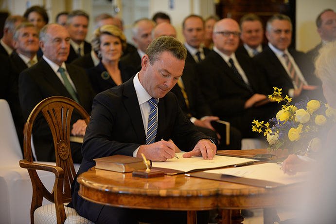 Government swearing in: Christopher Pyne swearing in