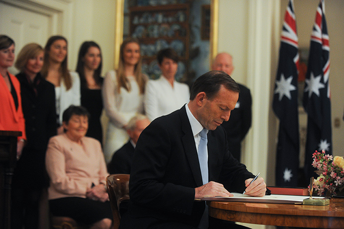 Government swearing in: Tony Abbott sworn in