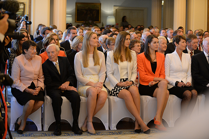 Government swearing in: Abbott family during ceremony