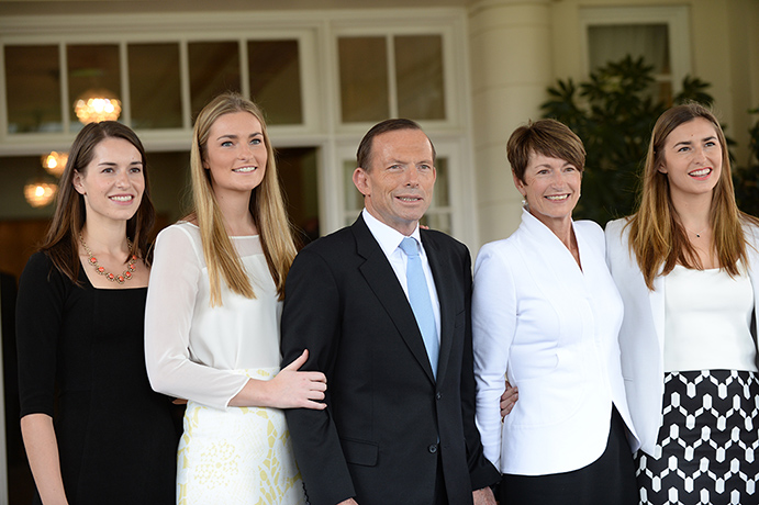 Government swearing in: Tony Abbott and family