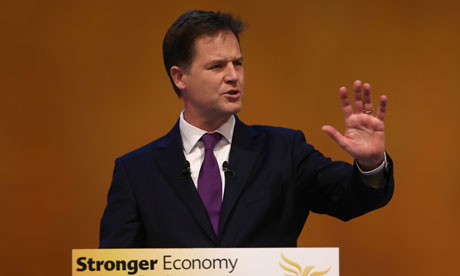 Deputy Prime Minister Nick Clegg at Liberal Democrat Party Conference
