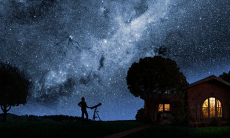 Man gazing at stars