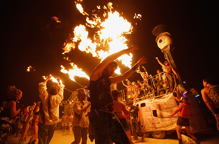 Burning Man 2013: Shabalaba, his Playa name, dances 