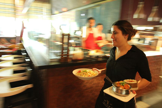 South Bank: A waitress serves up brunch in South Bank