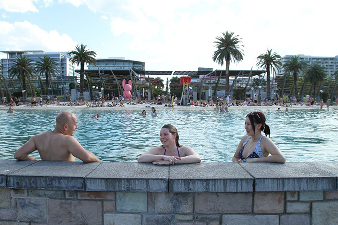 South Bank: Brisbanites go for an urban swim