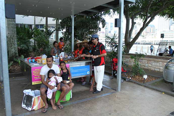 South Bank: A family enjoying a Barbque