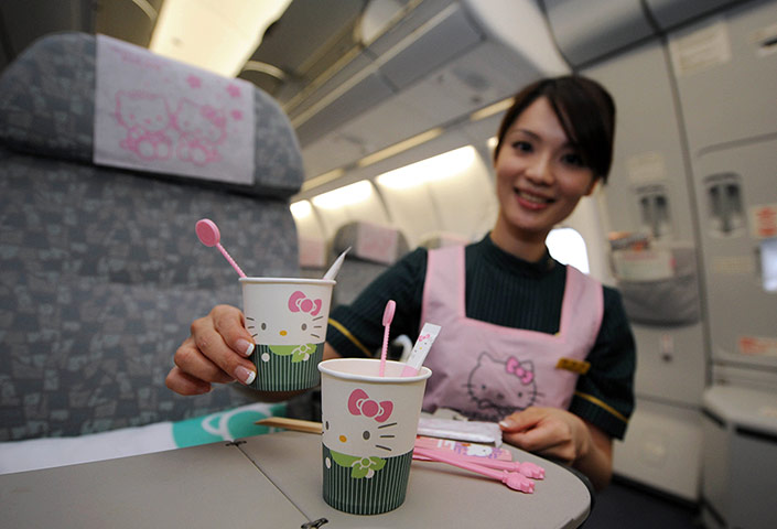 Hello Kitty plane: A Hello Kitty themed aircraft