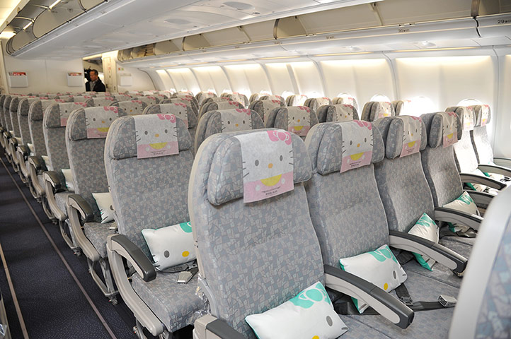 Hello Kitty plane: Hello kitty headrests