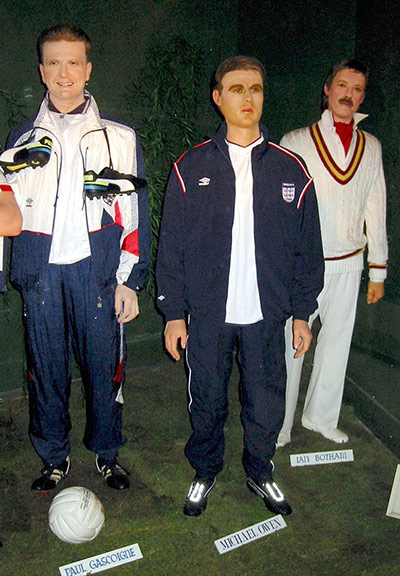 waxworks: Gazza, Michael Owen and Ian Botham