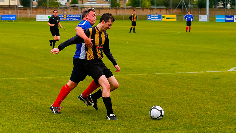 Labour football match: Ed Balls foul