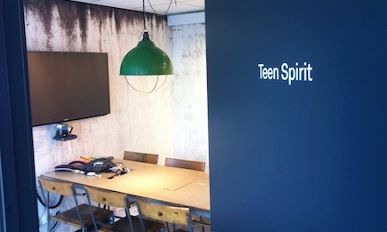 A Nirvana-themed meeting room at Spotify's HQ